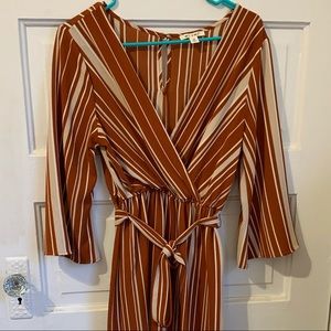 Orange Striped Jumpsuit